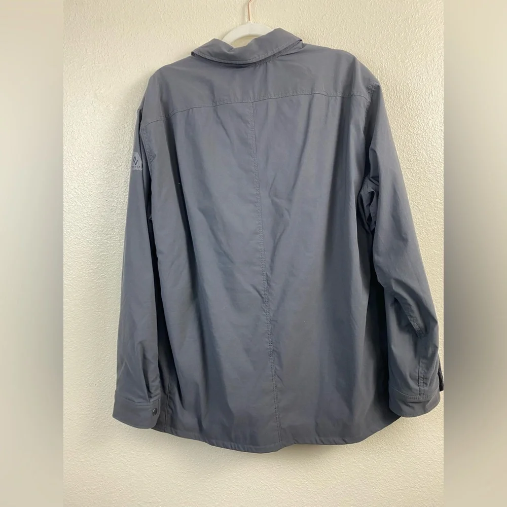 Eddie Bauer Travex Gray Nylon Spandex Outdoor hiking Fleece Lined Jacket Mens XL